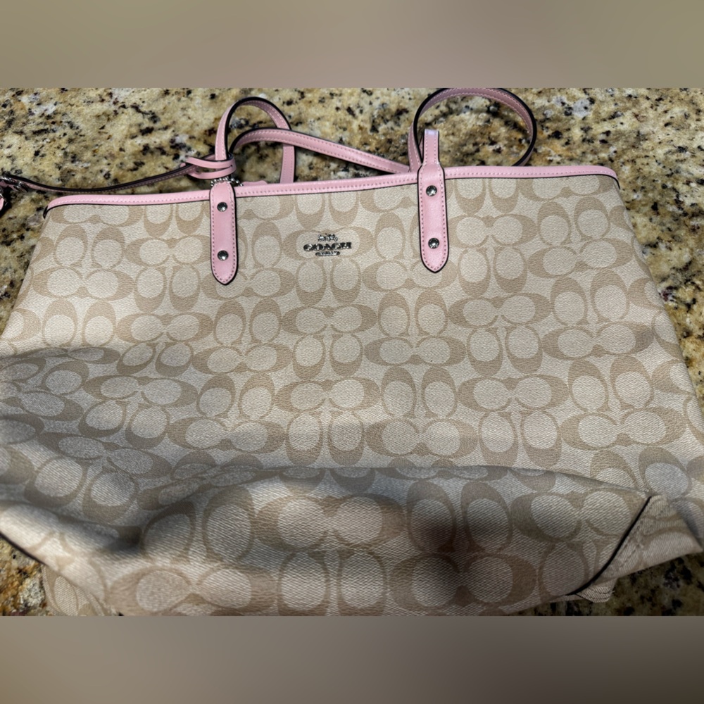 Coach Pink and Cream Tote Bag